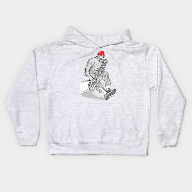 Sonny Rollins Kids Hoodie by Keithhenrybrown